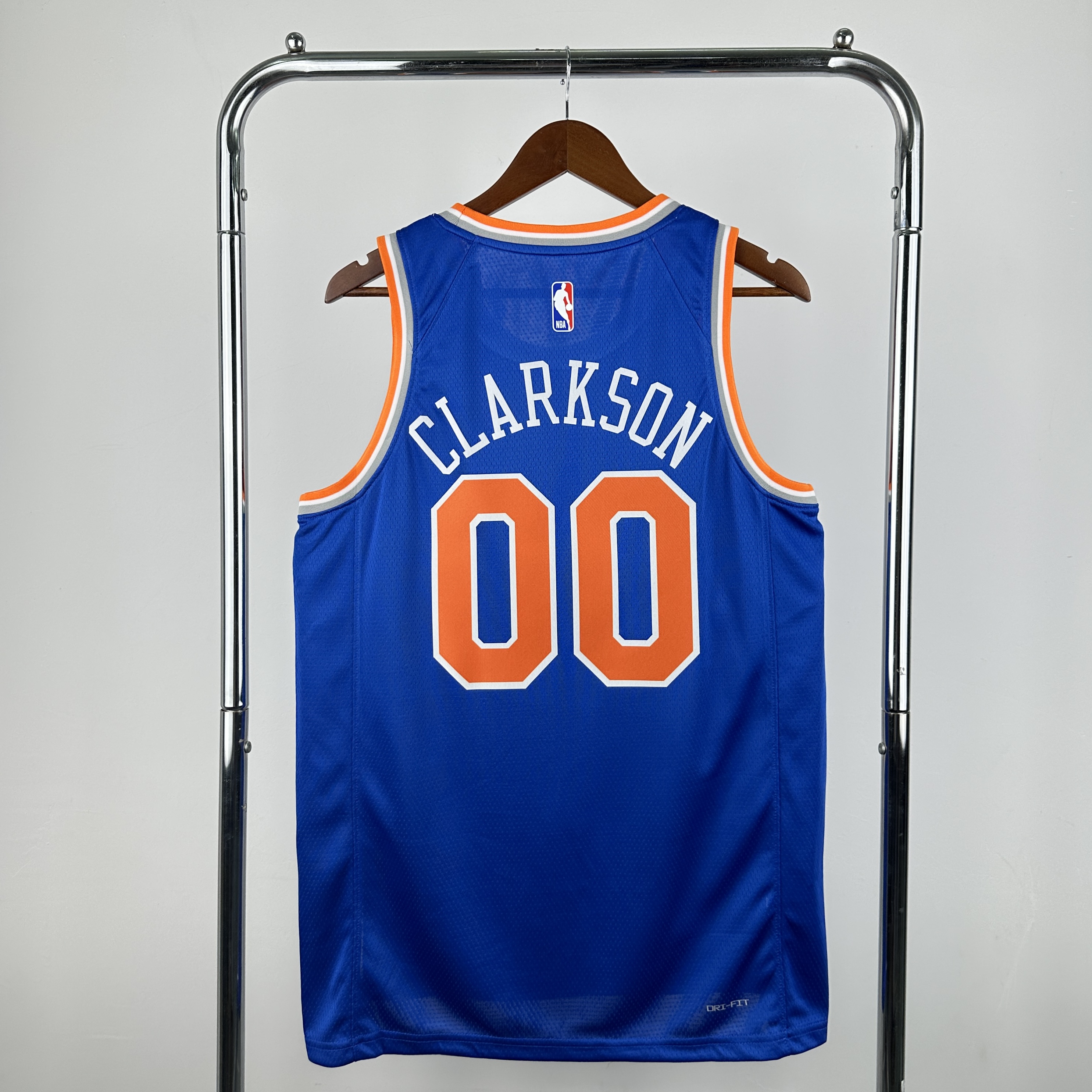 Men New York Knicks #00 Clarkson blue Nike 2025 NBA Jersey style 2